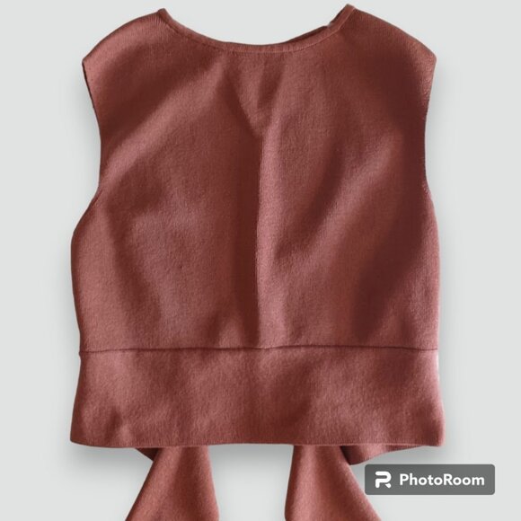 Wild Fable Light Brown Knitted Artsy Tank Top w/ Back Tie Back Womens S/XS - Picture 1 of 4